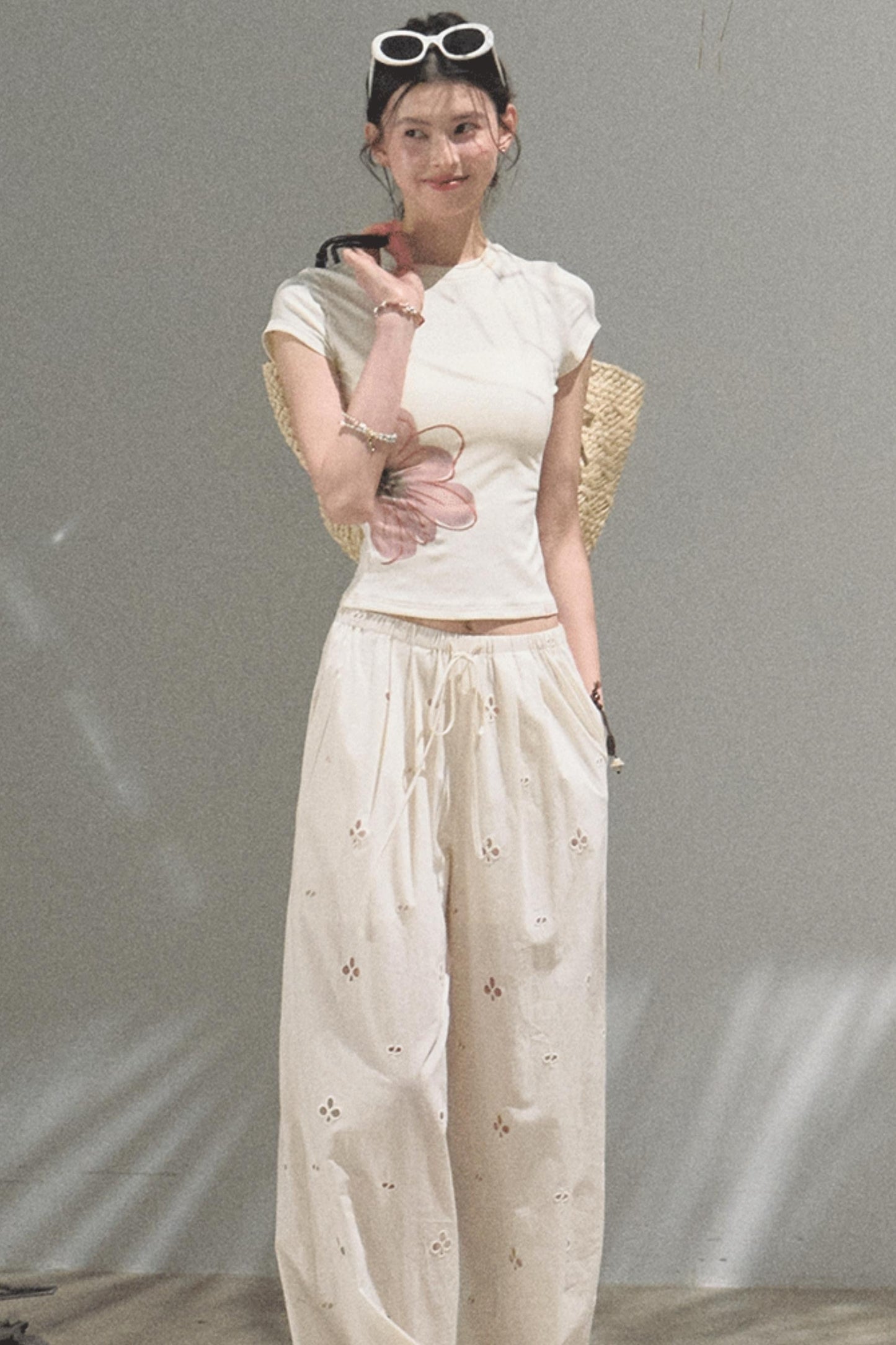 Self-Love Embroidered Summer Pants