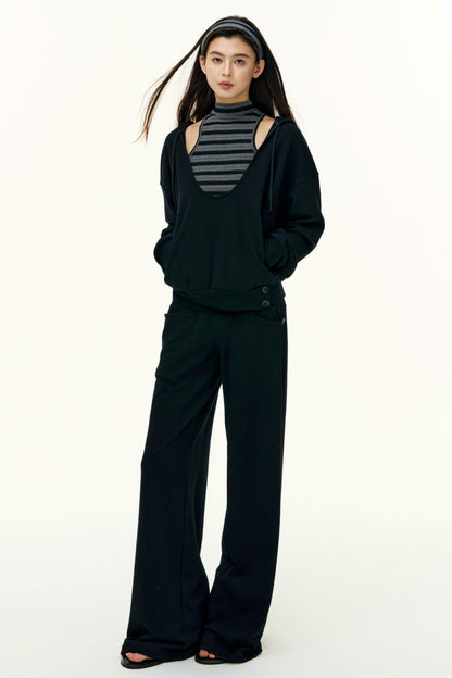 Layered Cotton Sweatshirt Set-Up