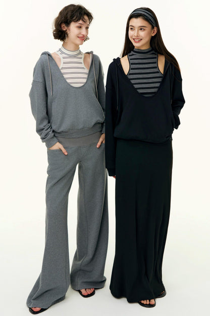 Layered Cotton Sweatshirt Set-Up