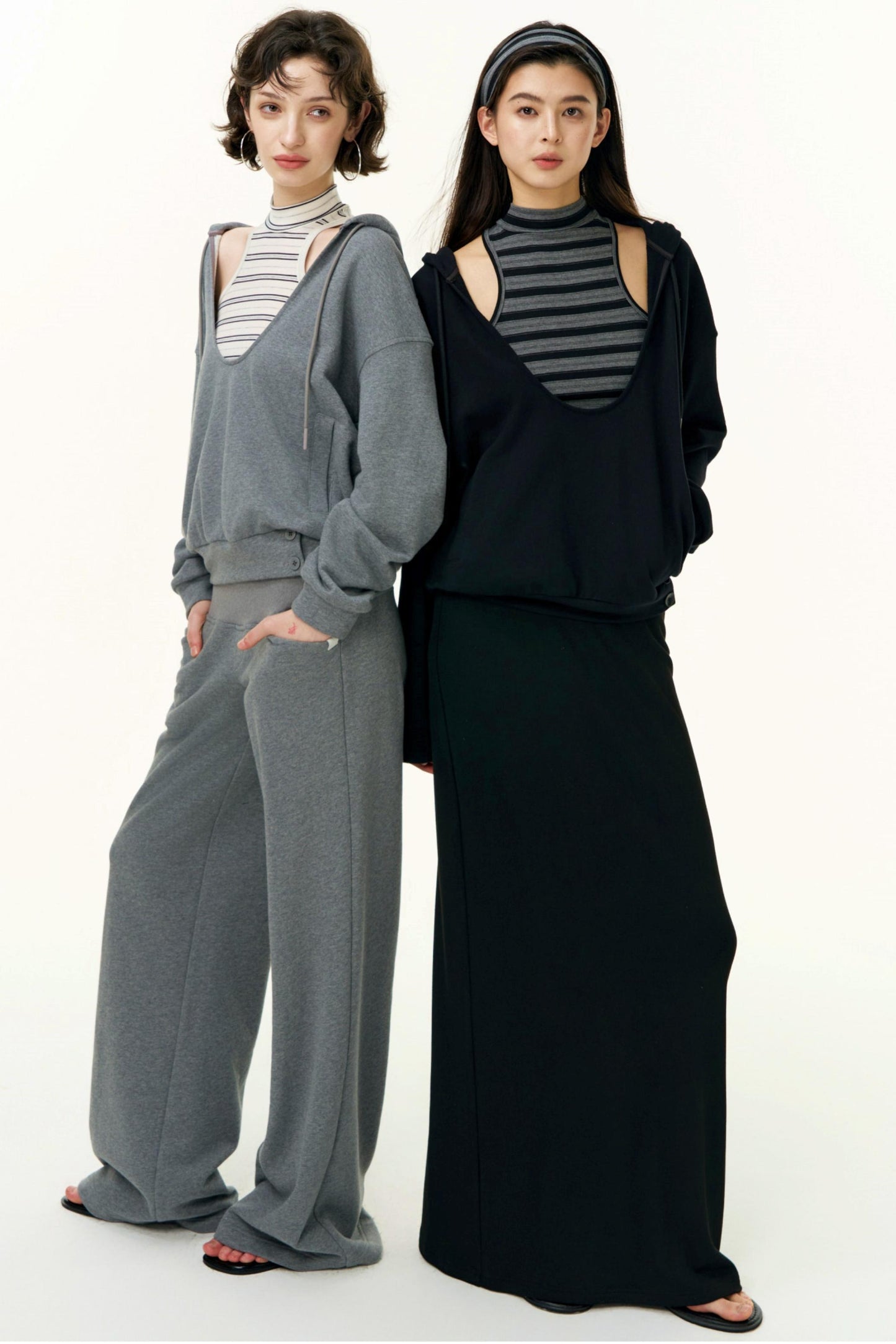 Layered Cotton Sweatshirt Set-Up