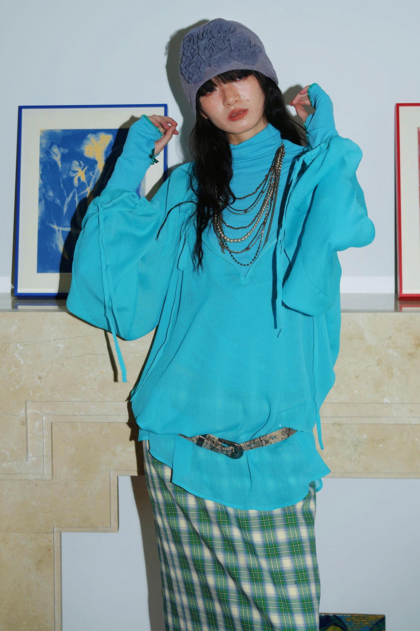 Autumn Solid Turtleneck Top