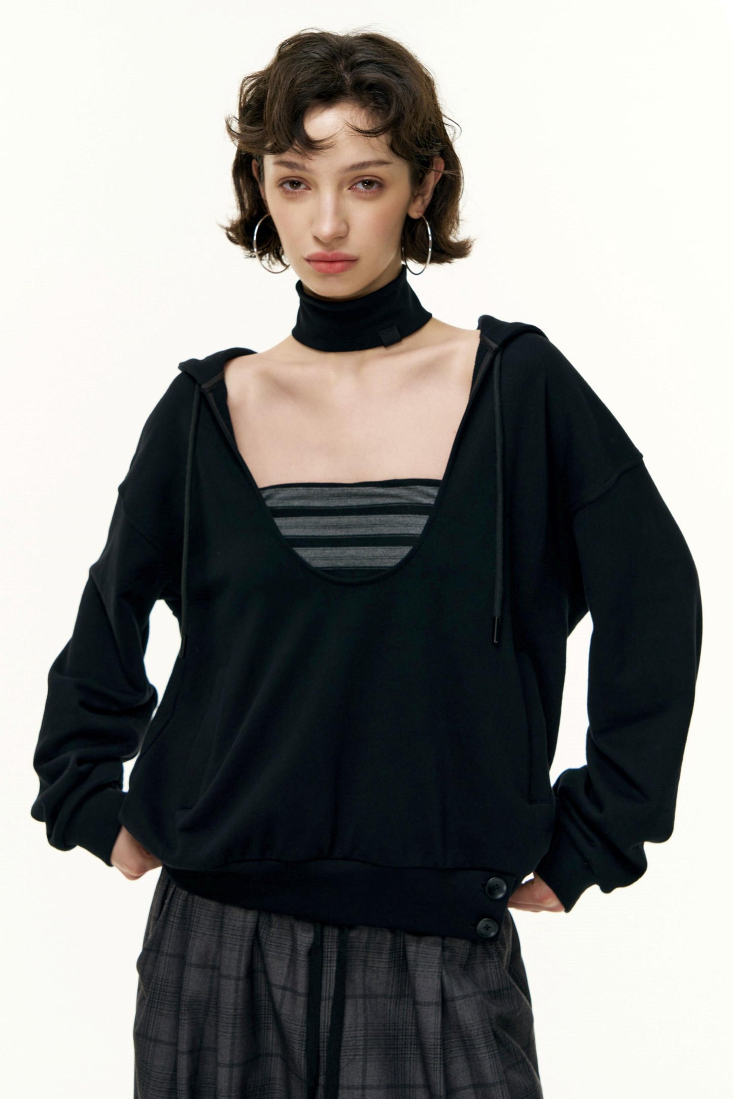 Layered Cotton Sweatshirt Set-Up