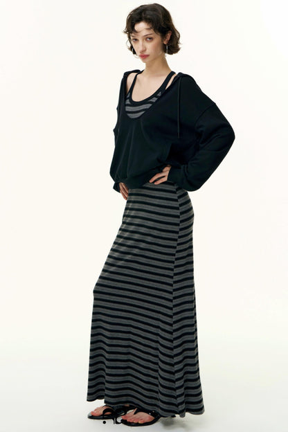 Layered Cotton Sweatshirt Set-Up