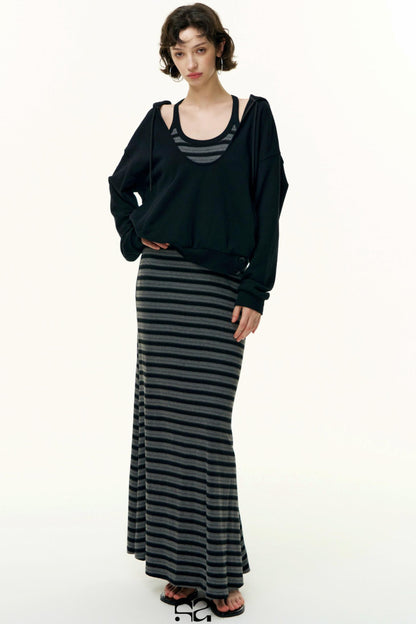 Layered Cotton Sweatshirt Set-Up