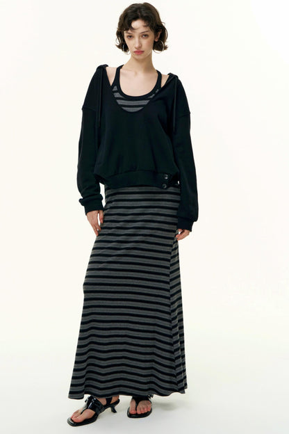 Layered Cotton Sweatshirt Set-Up