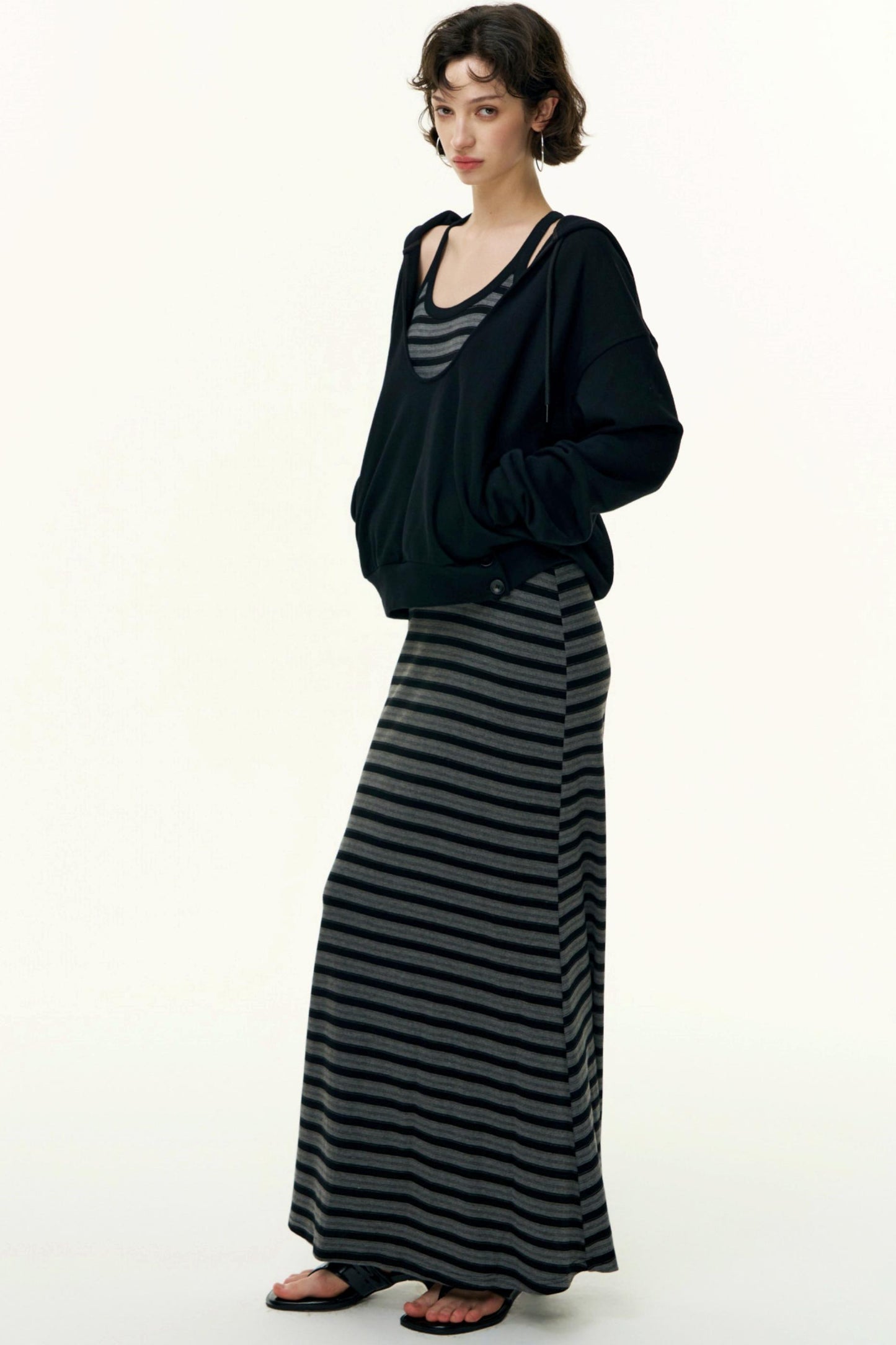 Layered Cotton Sweatshirt Set-Up