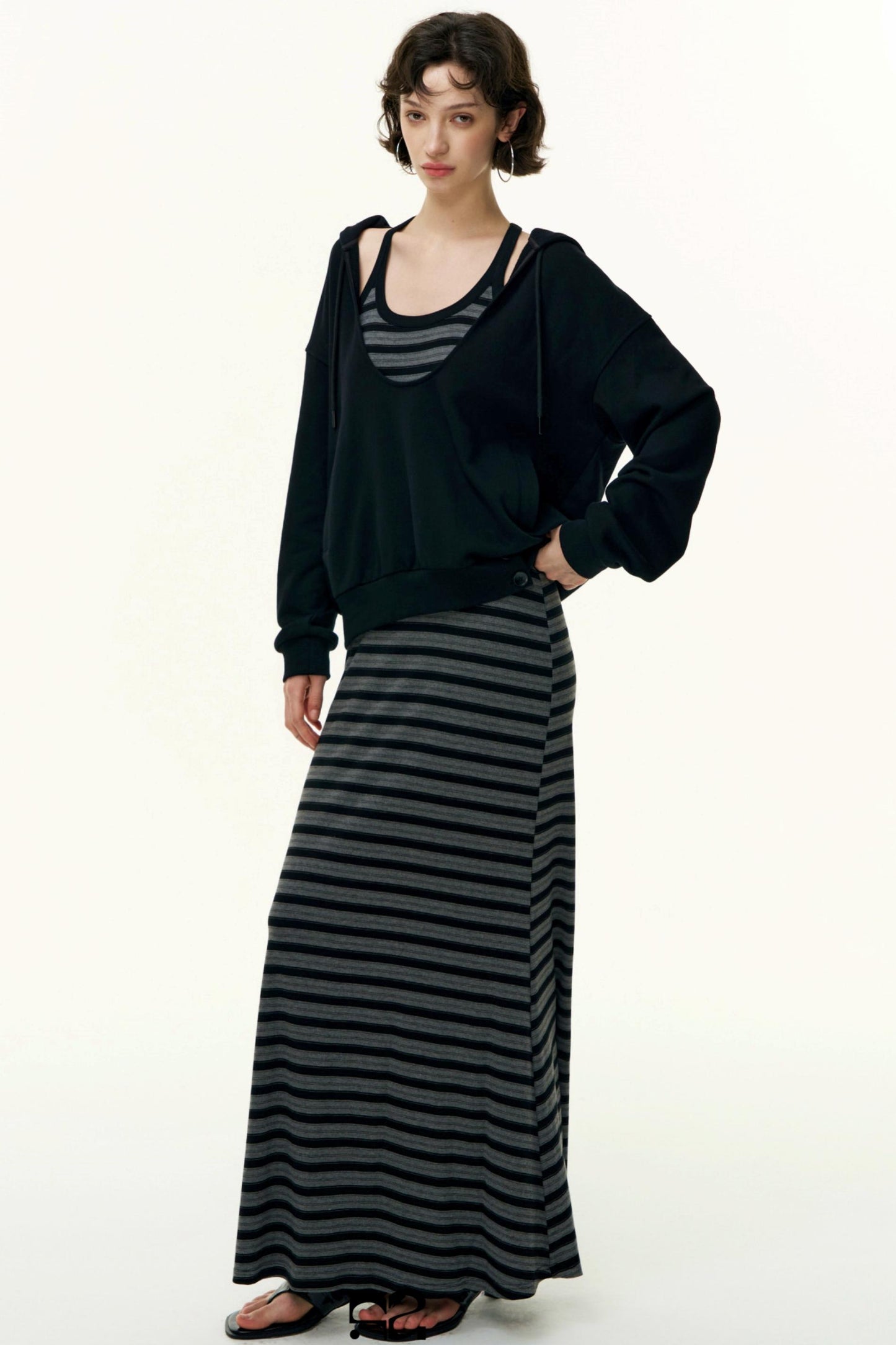 Layered Cotton Sweatshirt Set-Up