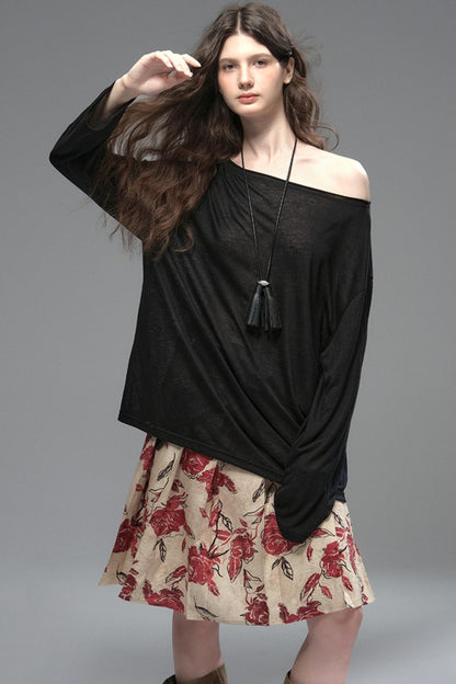 Wind Etched Flowering Pleated Skirt