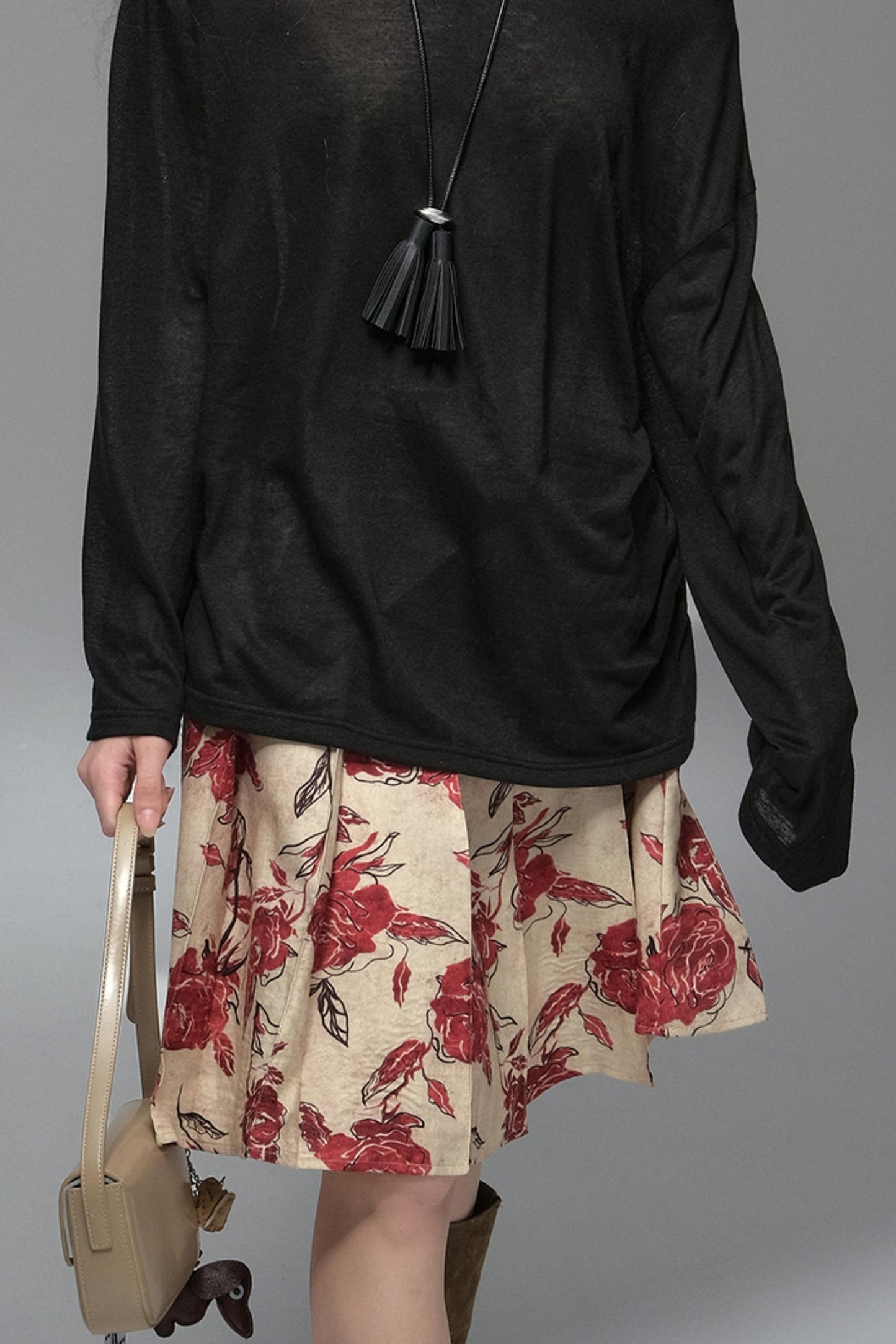 Wind Etched Flowering Pleated Skirt