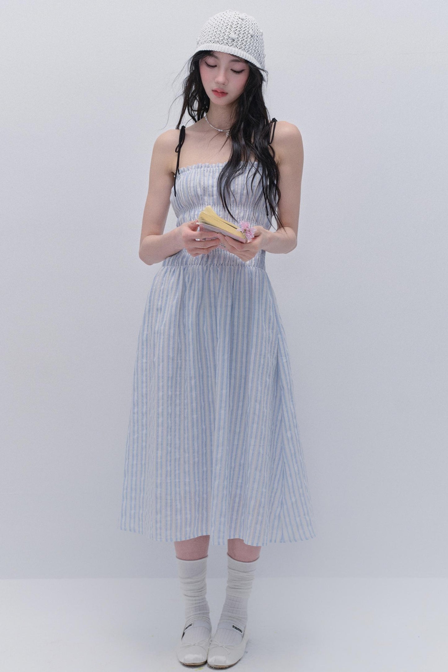 Striped Halter Maxi Dress