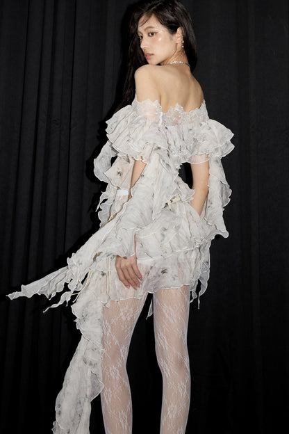 Dreamy Botanical Ruffle Top