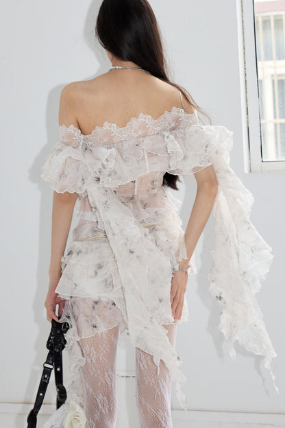 Dreamy Botanical Ruffle Top