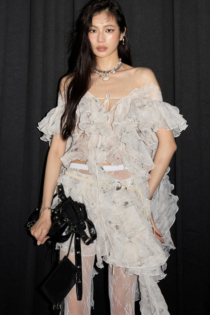 Dreamy Botanical Ruffle Top