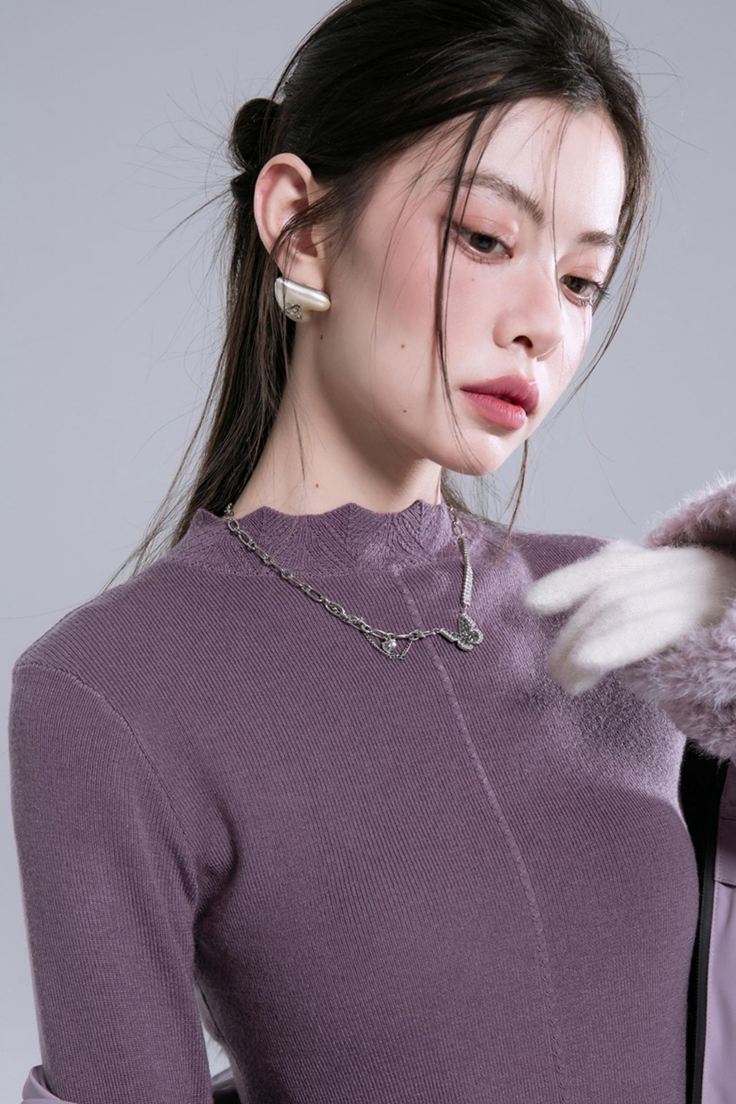 Twisted Wave Collar Wool Layer