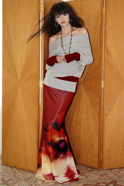 Printed Mermaid Long Skirt