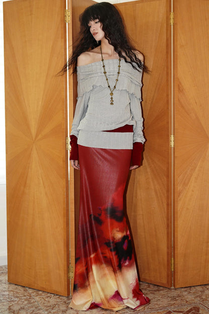 Printed Mermaid Long Skirt