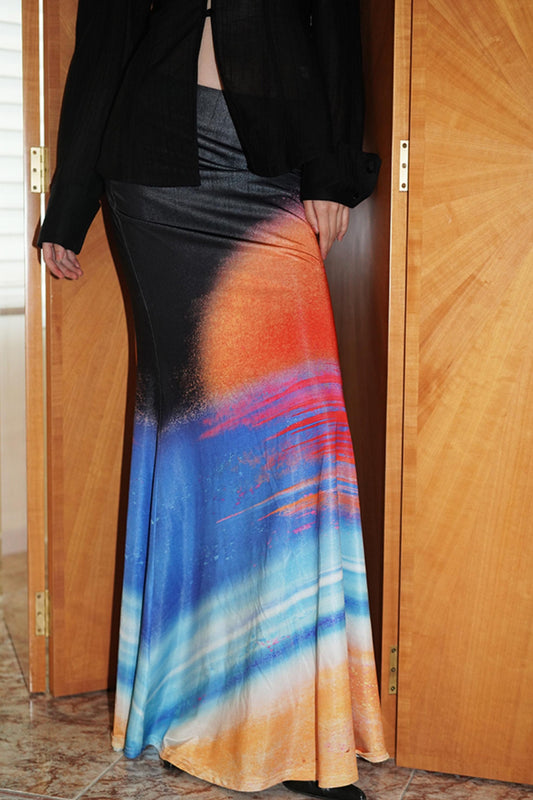 Printed Mermaid Long Skirt