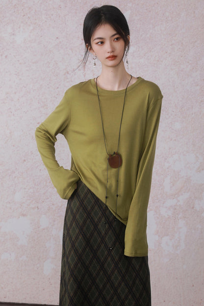 Round Neck Knit Long Top