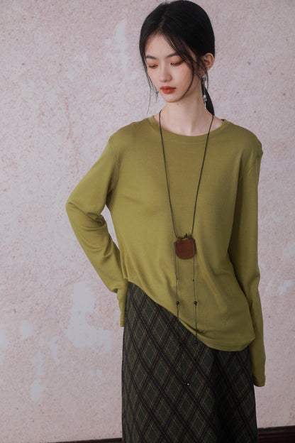 Round Neck Knit Long Top