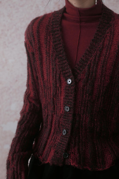 Dyed Knit Long Cardigan