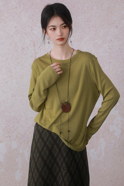 Round Neck Knit Long Top