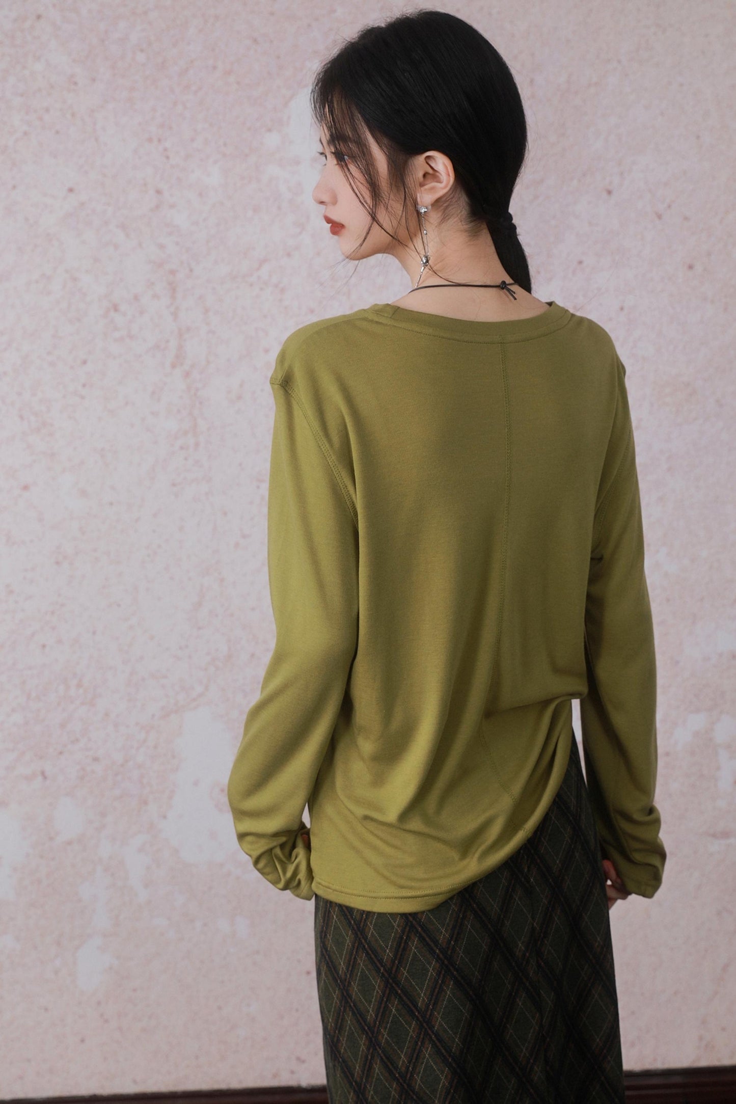 Round Neck Knit Long Top