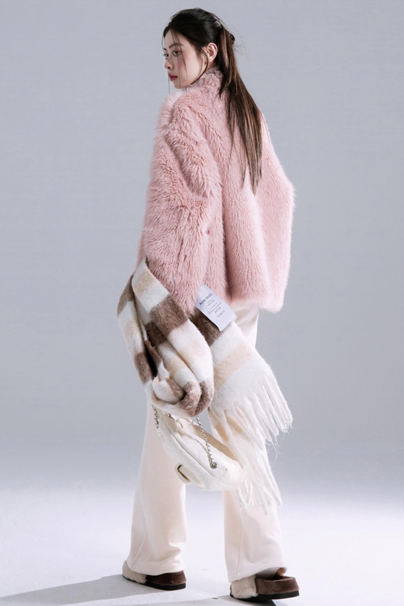 Ice Flower Fur-Lined Collar Jacke