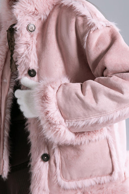 Ice Flower Fur-Lined Collar Jacke