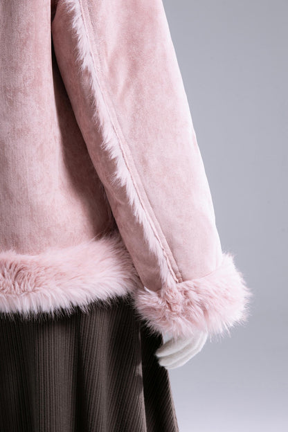 Ice Flower Fur-Lined Collar Jacke