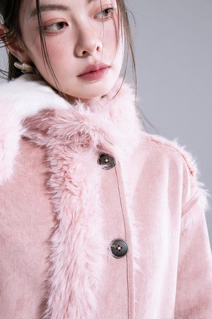 Ice Flower Fur-Lined Collar Jacke