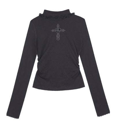 Cutout Cross Basic T-Shirt