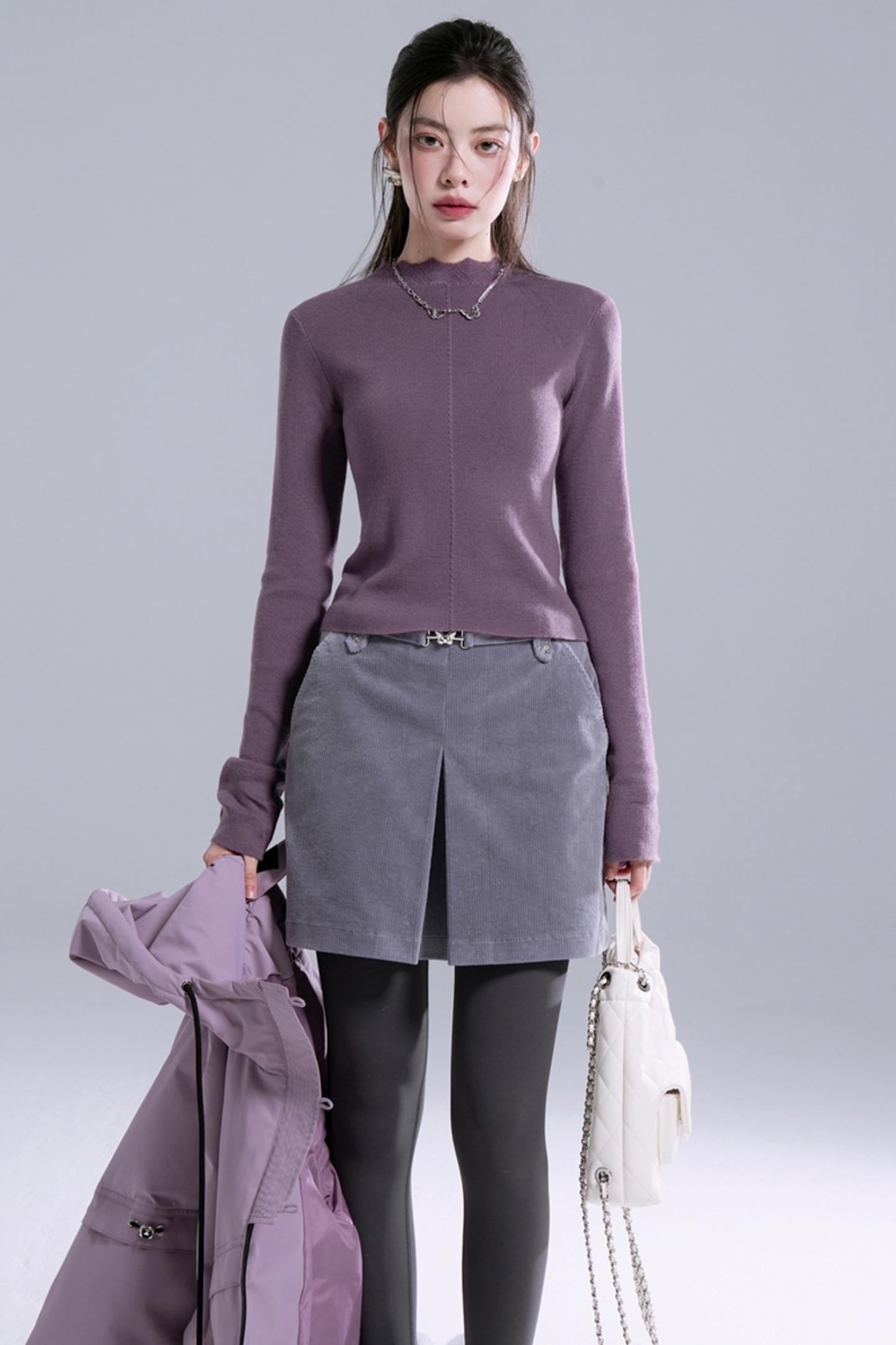 Misty Gray Purple Versatile Skirt