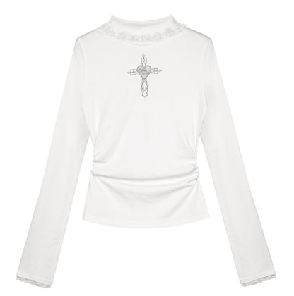 Cutout Cross Basic T-Shirt