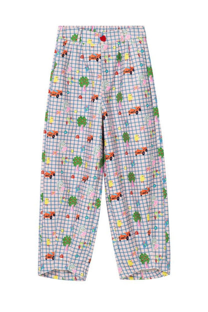 Cartoon Pixel Corduroy Pants