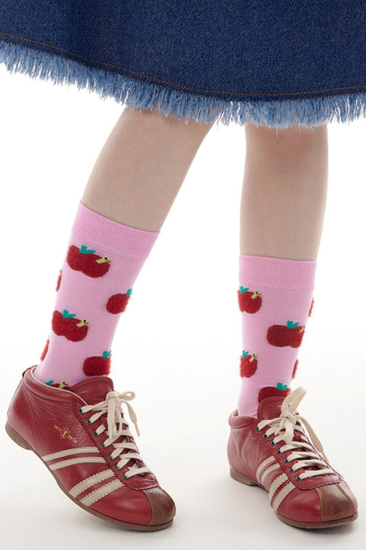 Cute Peach Heart Warm Socks