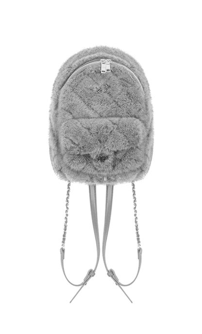 Furry Chain Mini Backpack