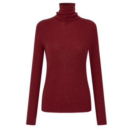 High-Neck Slim Wool Sweater Top