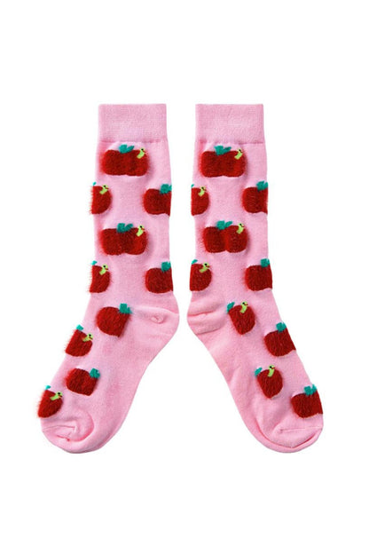 Cute Peach Heart Warm Socks