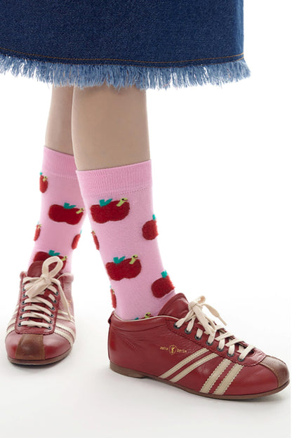 Cute Peach Heart Warm Socks