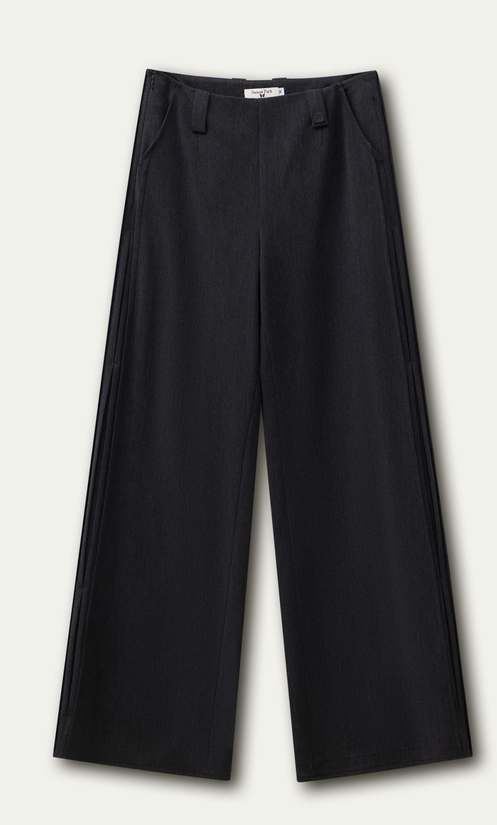 Dark Grey Straight Suit Pants