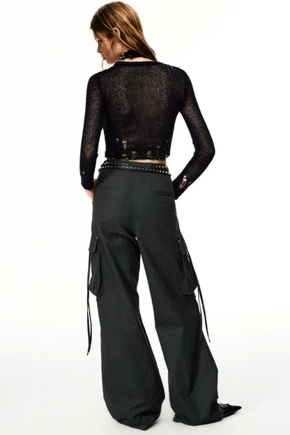 Loose Fit Cargo Wide Pants