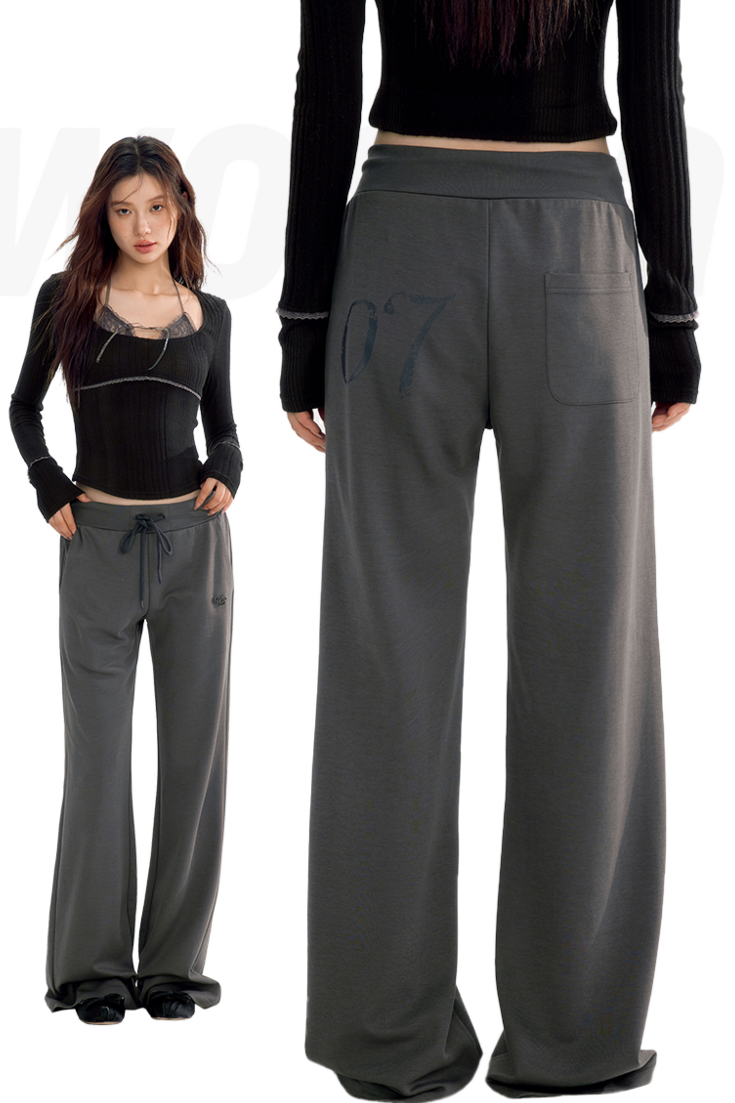 Draped Bootcut Sports Pants