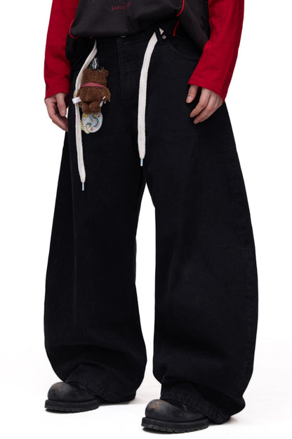 Retro Wide-Leg Loose Denim Pants