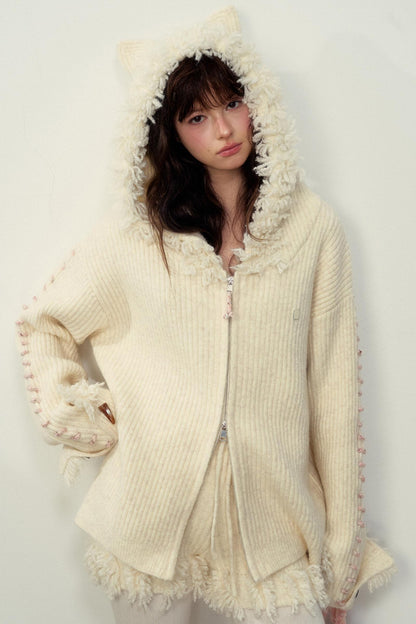 Kitten Ear Wool Knit Set-Up