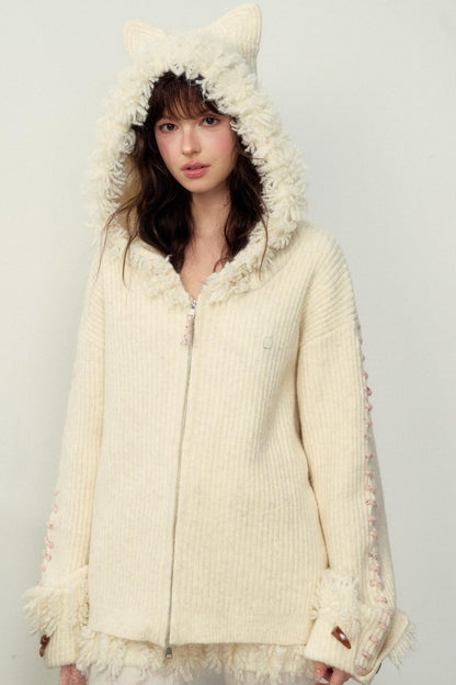 Kitten Ear Wool Knit Set-Up