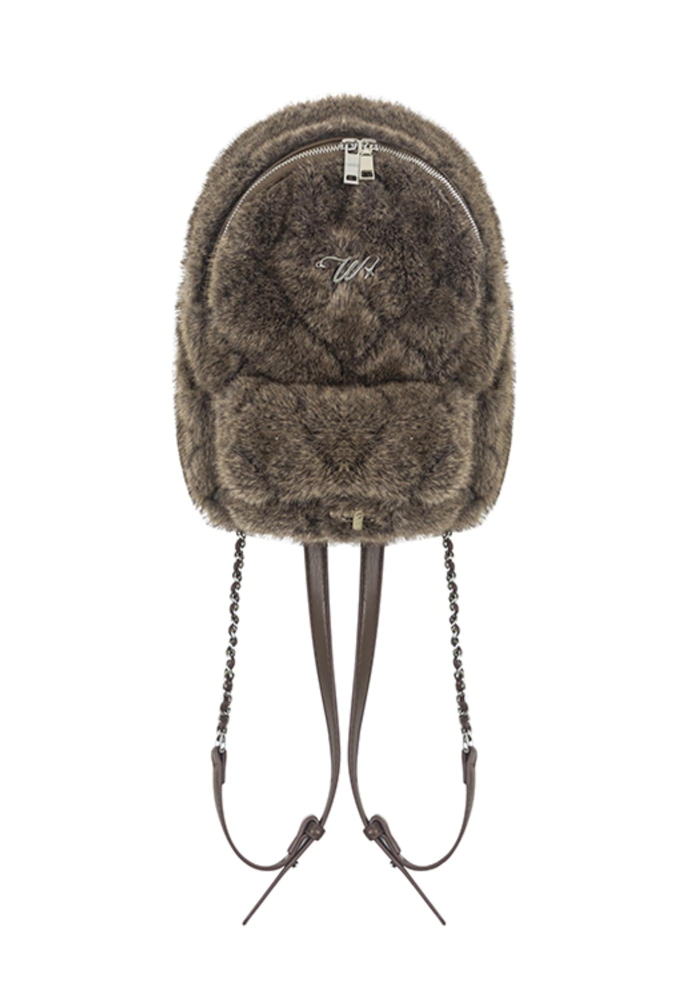 Furry Chain Mini Backpack