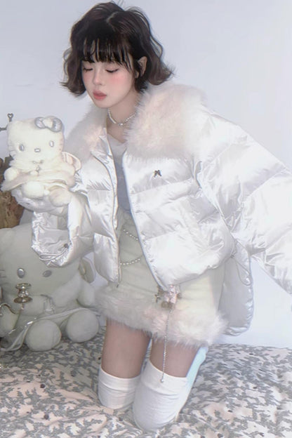 Angel Wings Cropped Cotton Coat