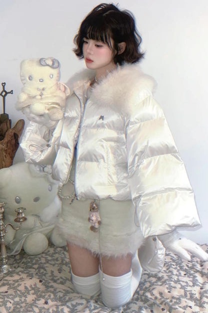 Angel Wings Cropped Cotton Coat