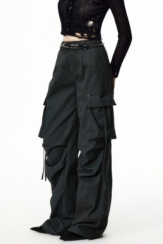 Loose Fit Cargo Wide Pants