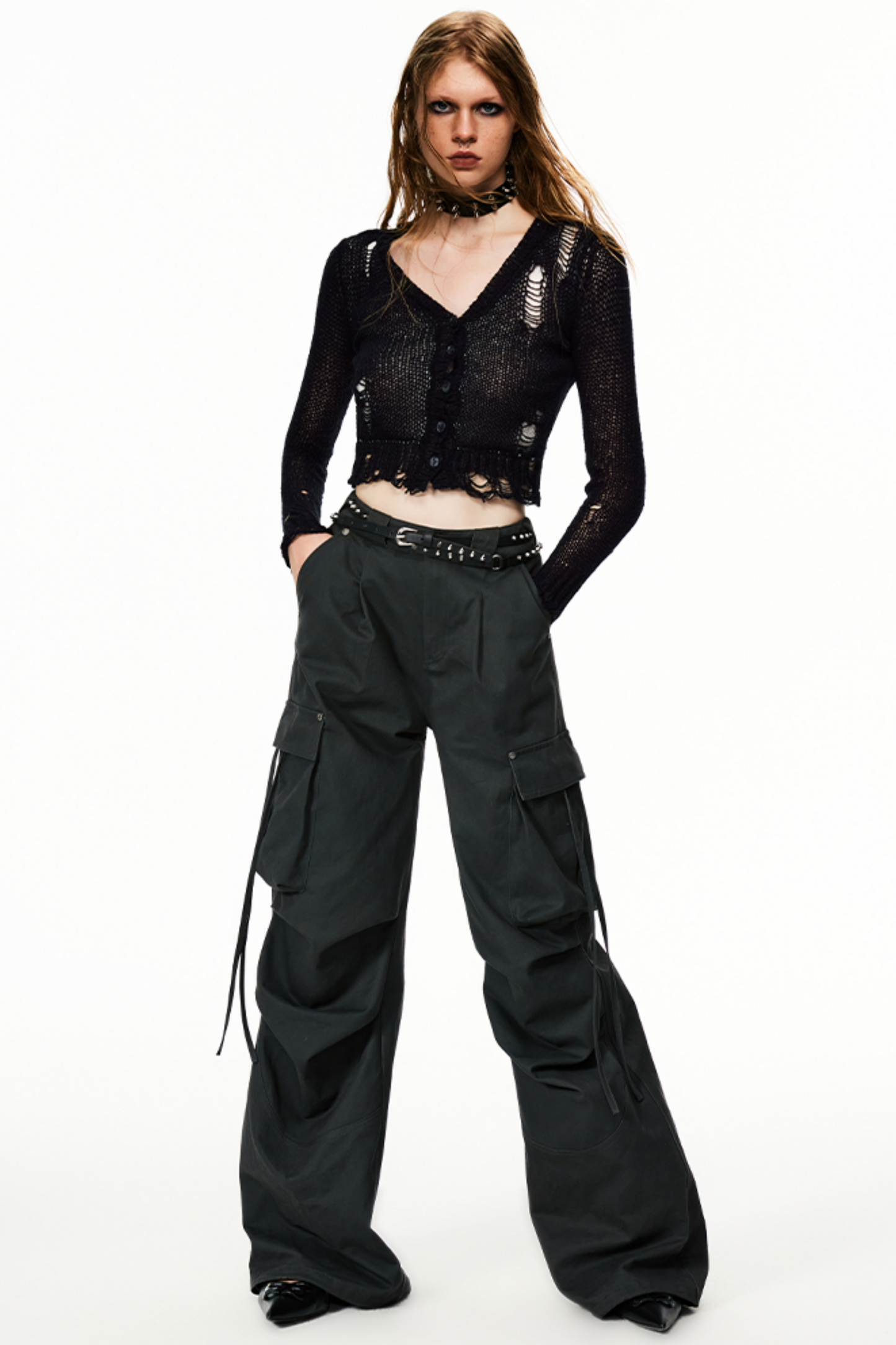 Loose Fit Cargo Wide Pants